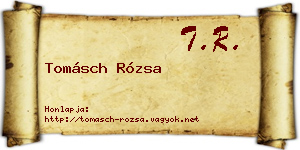 Tomásch Rózsa névjegykártya