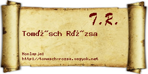 Tomásch Rózsa névjegykártya